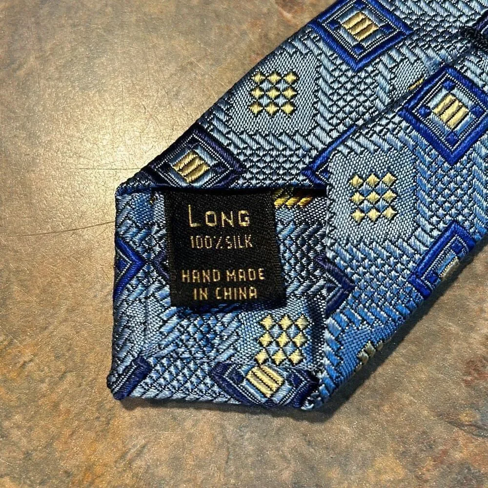 Jos. A. Bank Signature Gold Silk Tie Blue Gold